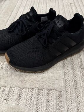 adidas Men’s Black Knit Sneakers with Gum Toe